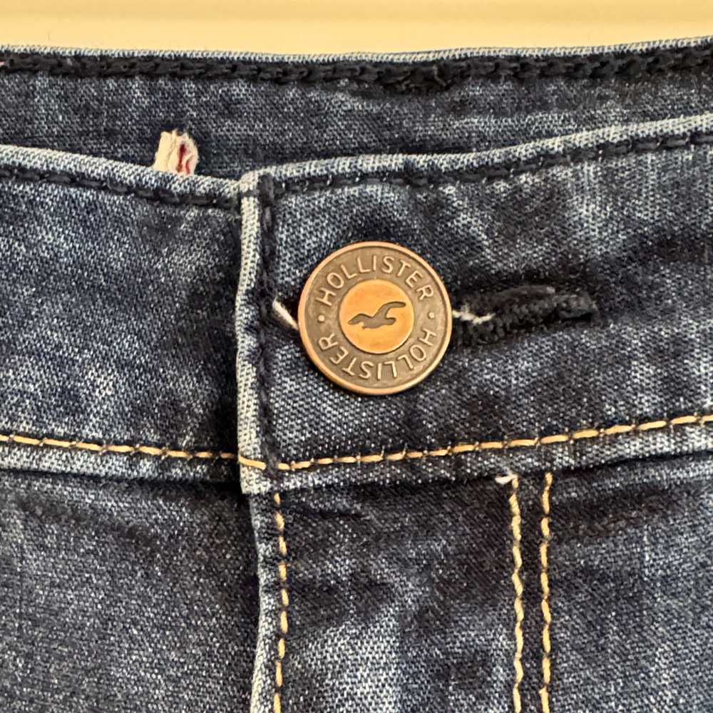 Hollister Women’s Juniors 7R (27-28) Y2K Jeans Low Rise Skinny Stretch Dark Blue - Picture 6 of 15